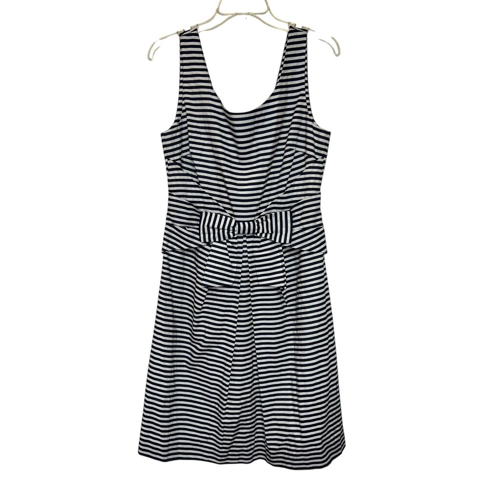 NWT Rare & Unique Kate Spade Hayden Bow Dress Navy / Whist Stripe Size 10